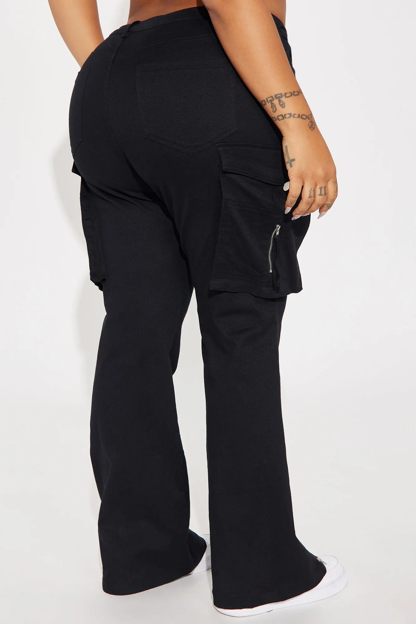 Make It Last Cargo Flare Pant - Black