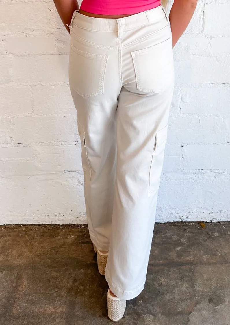 Mavi Alva Off White Luxe Twill Pants