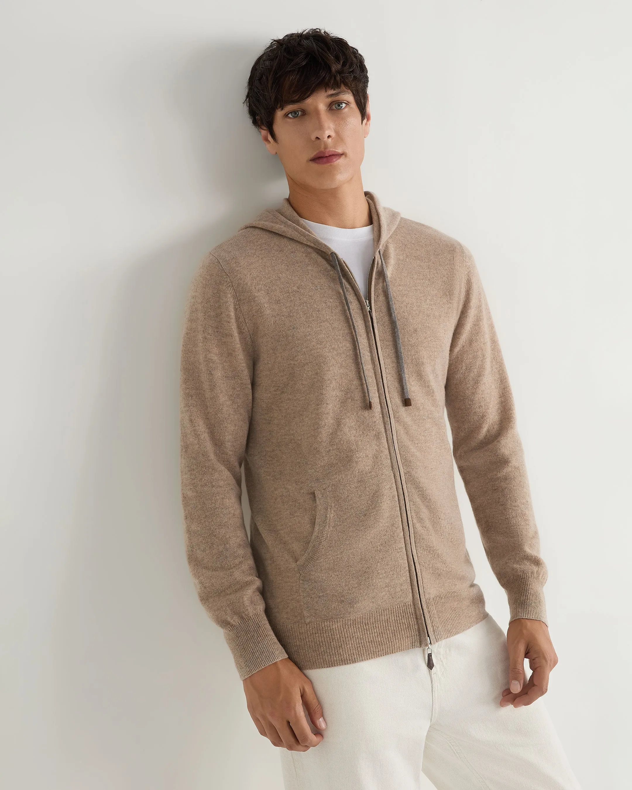 Men's Ladbroke Cashmere Hoodie Oatmeal Brown