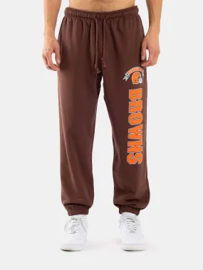 Mitchell & Ness Cleveland Browns Helmet Sweatpants - Faded Brown