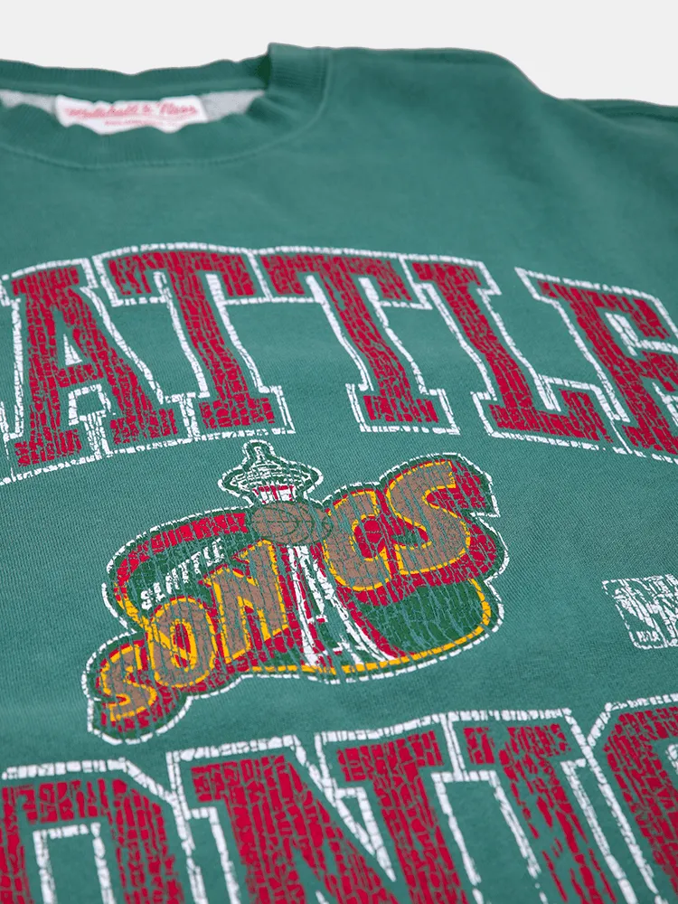 Mitchell & Ness Seattle Supersonics Ivy Arch Crew - Faded Green