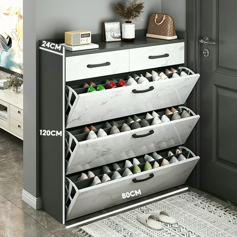 Modern Shoe Cabinet Kabinet Kasut With Drawer Double Flip Shoe Rack Cabinet Family Multi-layer Rak Kasut Organizer Storage Cabinet