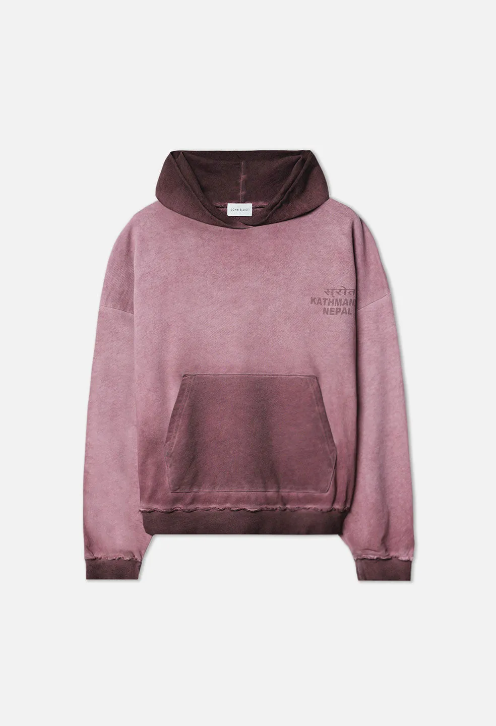 Nepal Tuck Terry Hoodie / Oil Wash Ruby