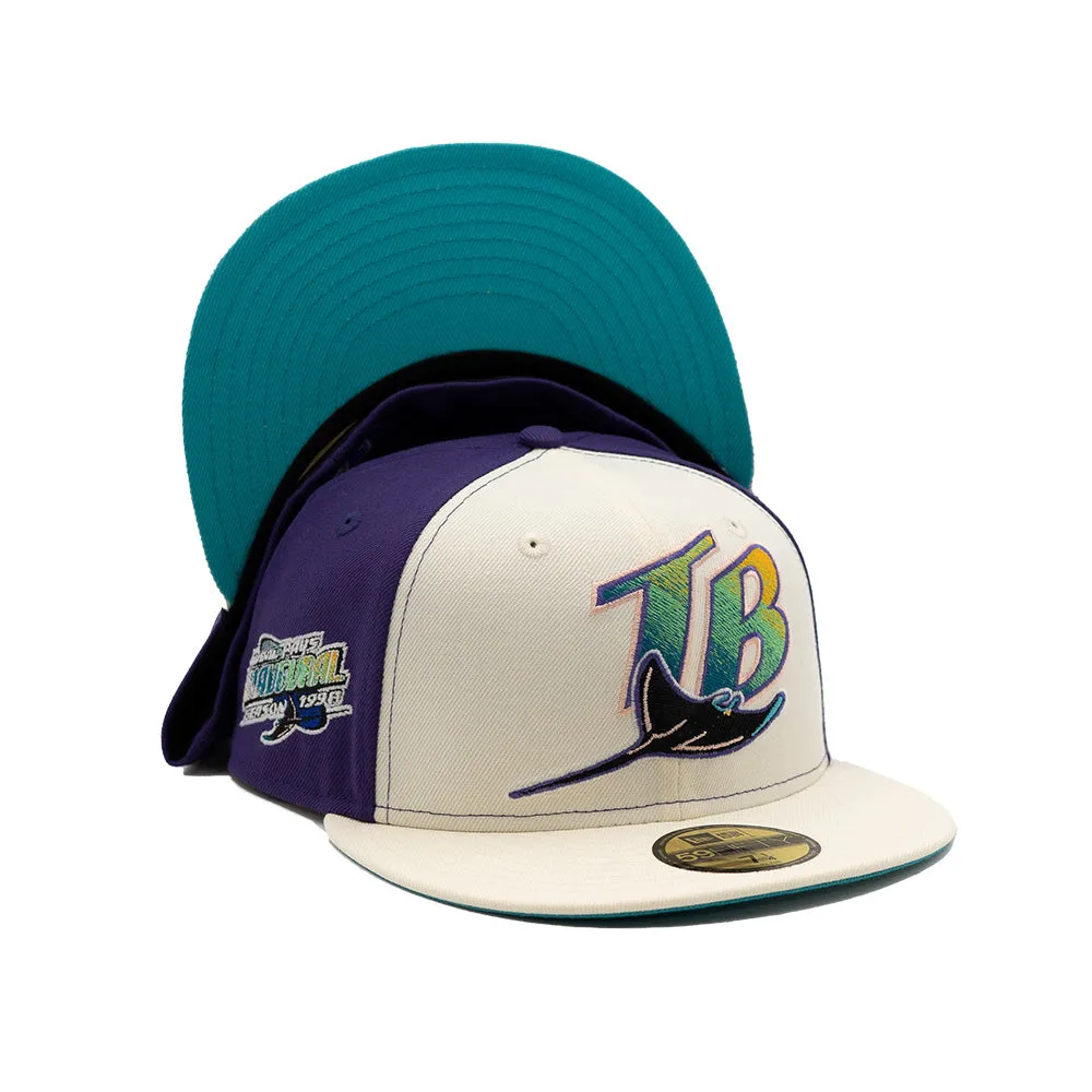 New Era Cap 59Fifty Tampa Bay Devil Rays Inaugural Side Patch Oversized Logo Pack FR Exclusive