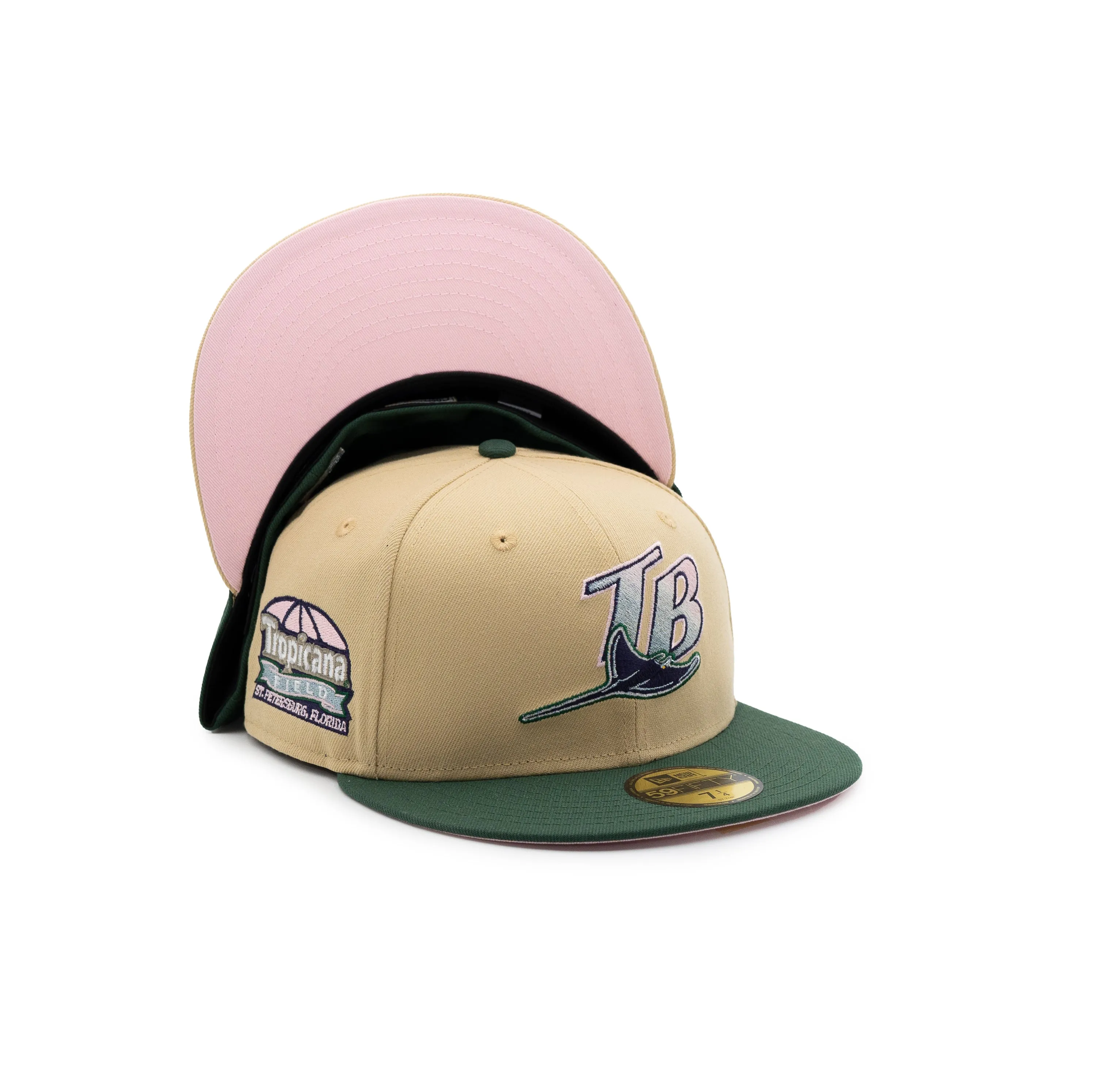 NEW ERA CAP 59FIFTY Tampa Bay Rays Tropicana SIDE PATCH Mothers Days PACK FRSH EXCLUSIVE