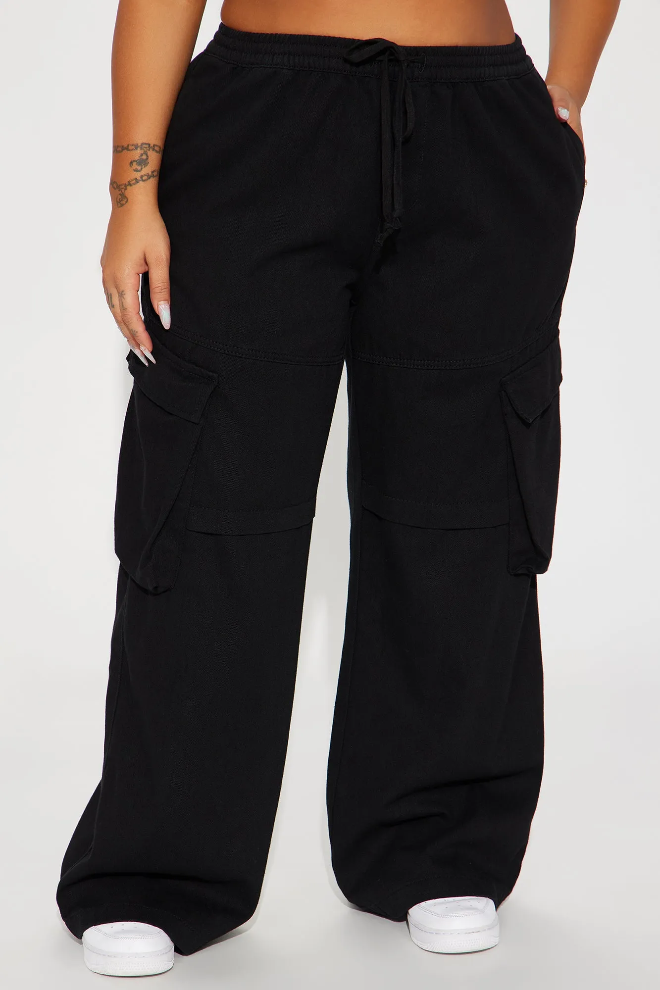 Nice For What Cargo Wide Leg Pant - Black