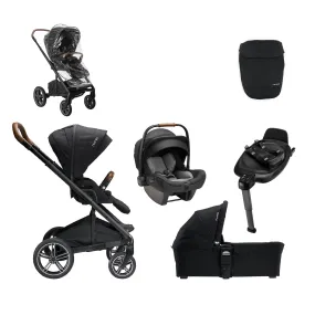 Nuna Mixx Next with Carrycot and PIPA Next Car Seat and Rotating Base - Caviar