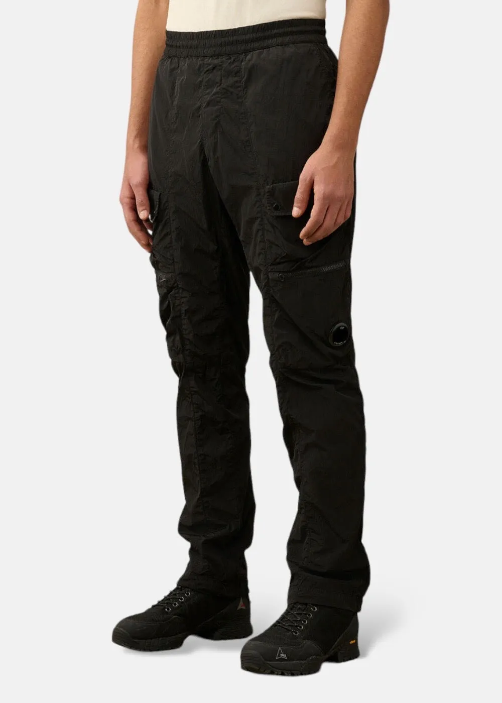 Pantalon C.P. Company cargo Flatt Nylon Loose Utility Pants noir