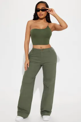 Rebecca Wide Leg Cargo Pant - Olive