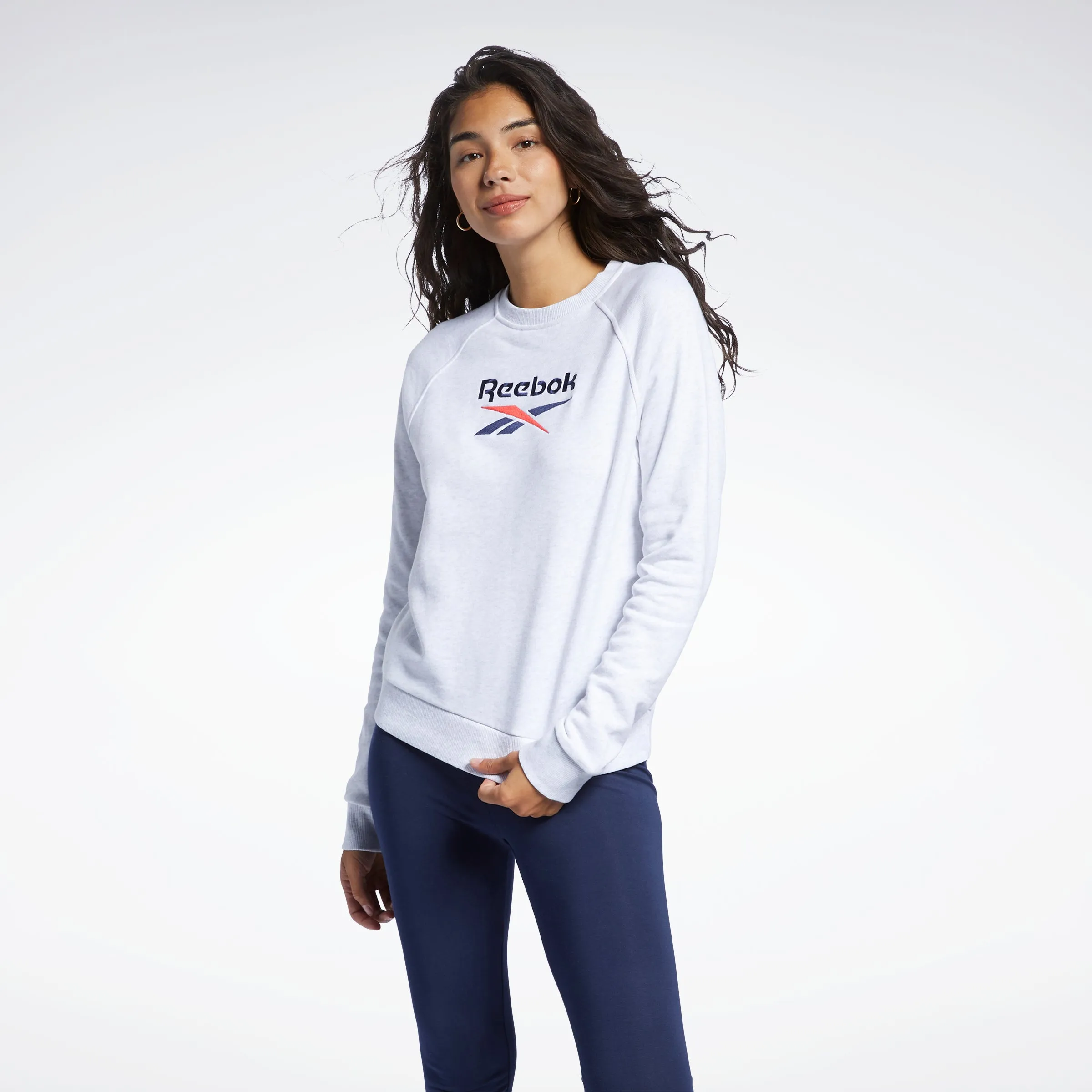 Reebok Apparel Women Classics Big Vector Crew Sweatshirt Whtmel