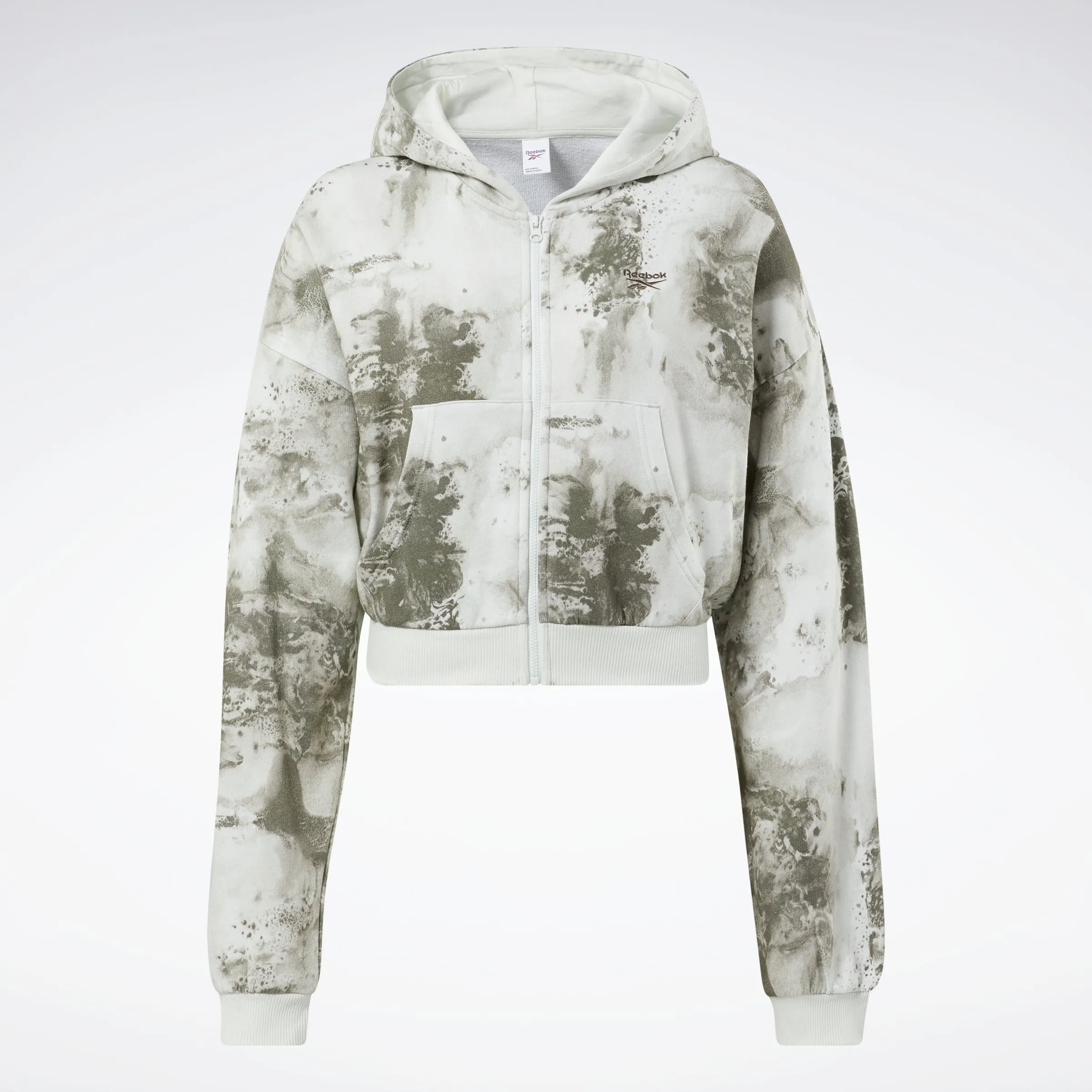 Reebok Apparel Women Classics Cloud Splatter-Print Zip-Up Sweatshirt Lgtsag