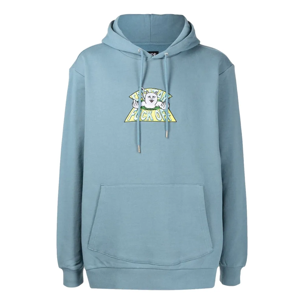 RIPNDIP CAPITAN FUCK OFF EMBROIDERED HOODIE-SLATE