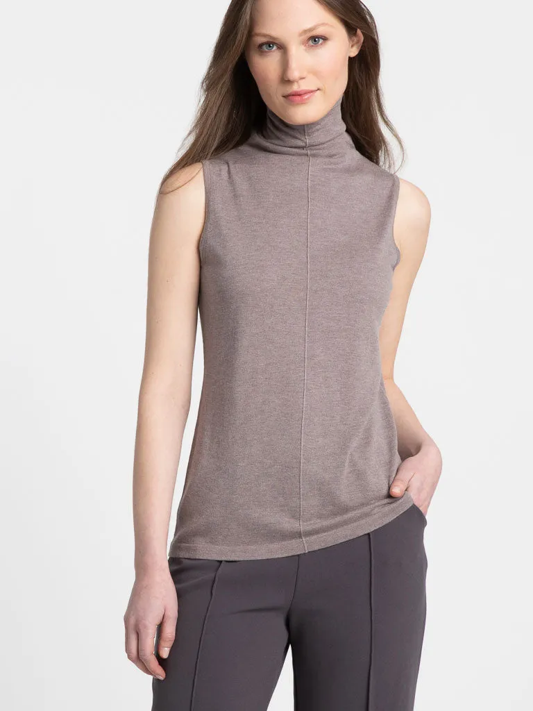 Silk Cashmere Seamed Funnel Top