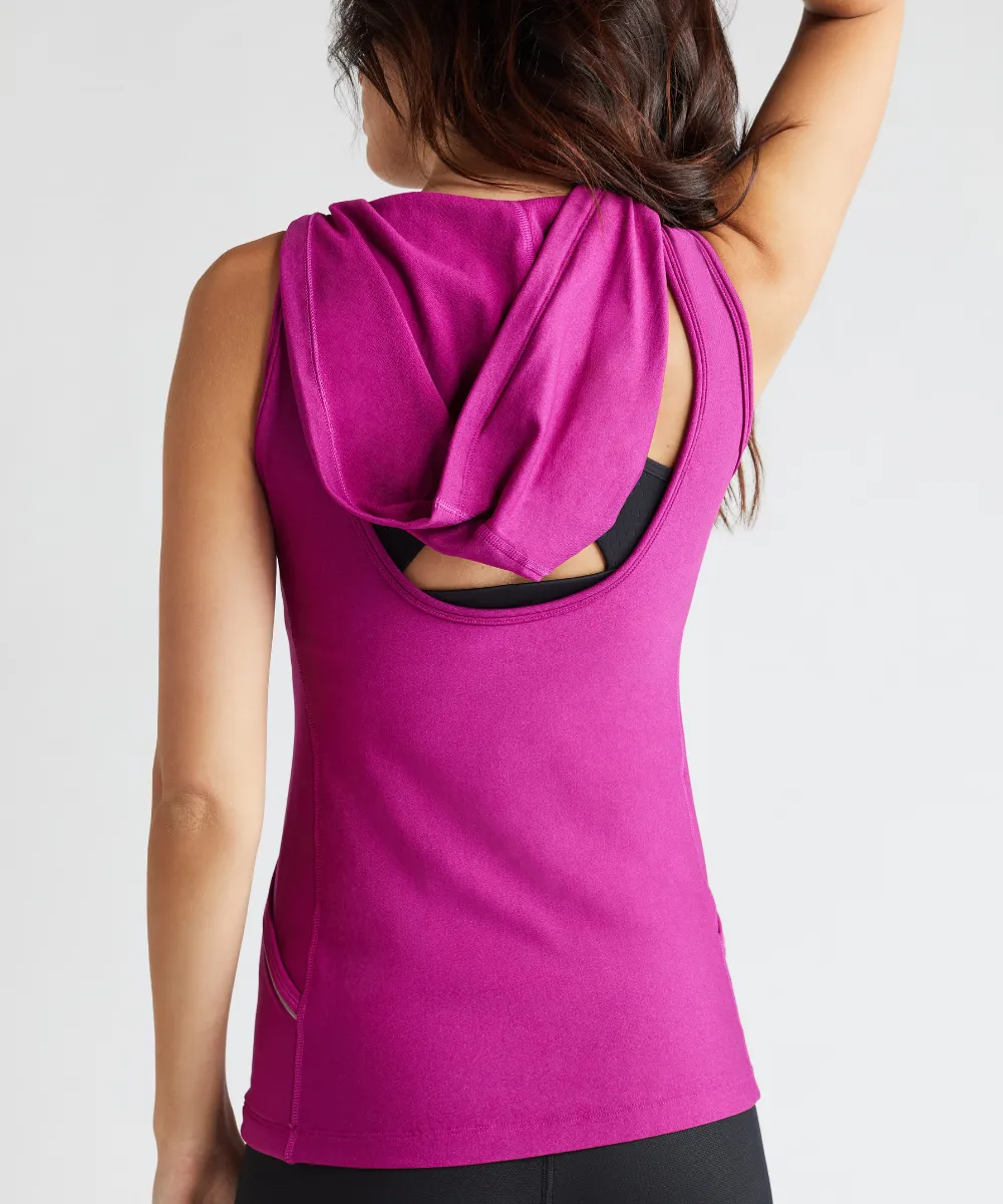 Sleeveless Backless Hoodie Tank Top