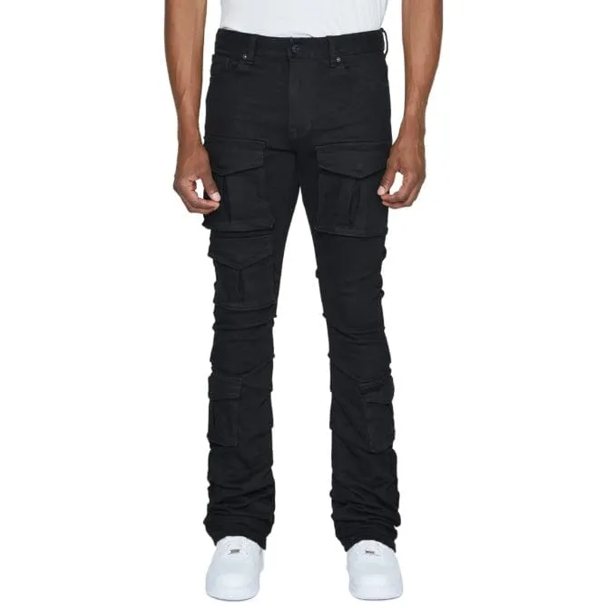 Smoke Rise Stacked Utility Pocket Twill Pants (Jet Black) JP23539