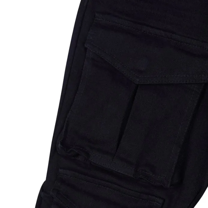 Smoke Rise Stacked Utility Pocket Twill Pants (Jet Black) JP23539