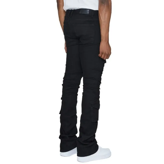 Smoke Rise Stacked Utility Pocket Twill Pants (Jet Black) JP23539