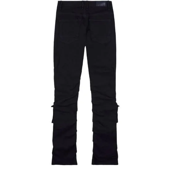 Smoke Rise Stacked Utility Pocket Twill Pants (Jet Black) JP23539