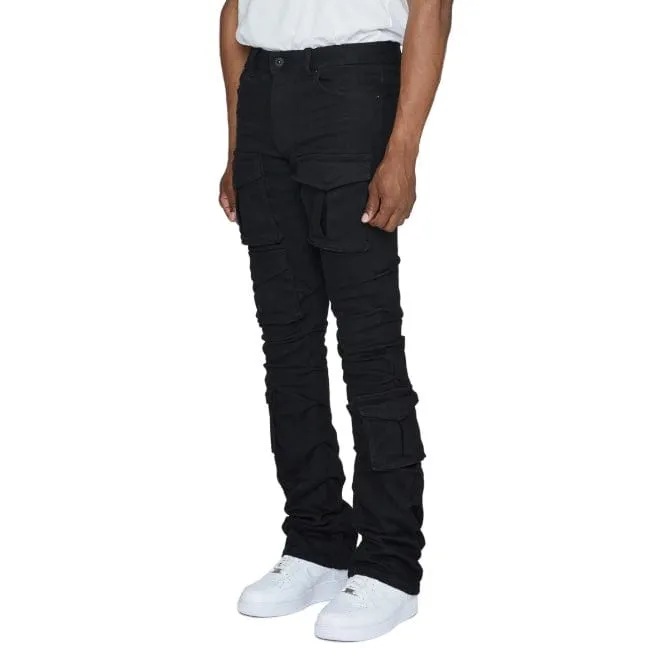 Smoke Rise Stacked Utility Pocket Twill Pants (Jet Black) JP23539