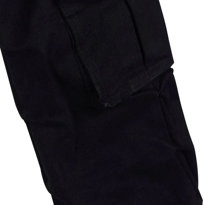 Smoke Rise Stacked Utility Pocket Twill Pants (Jet Black) JP23539