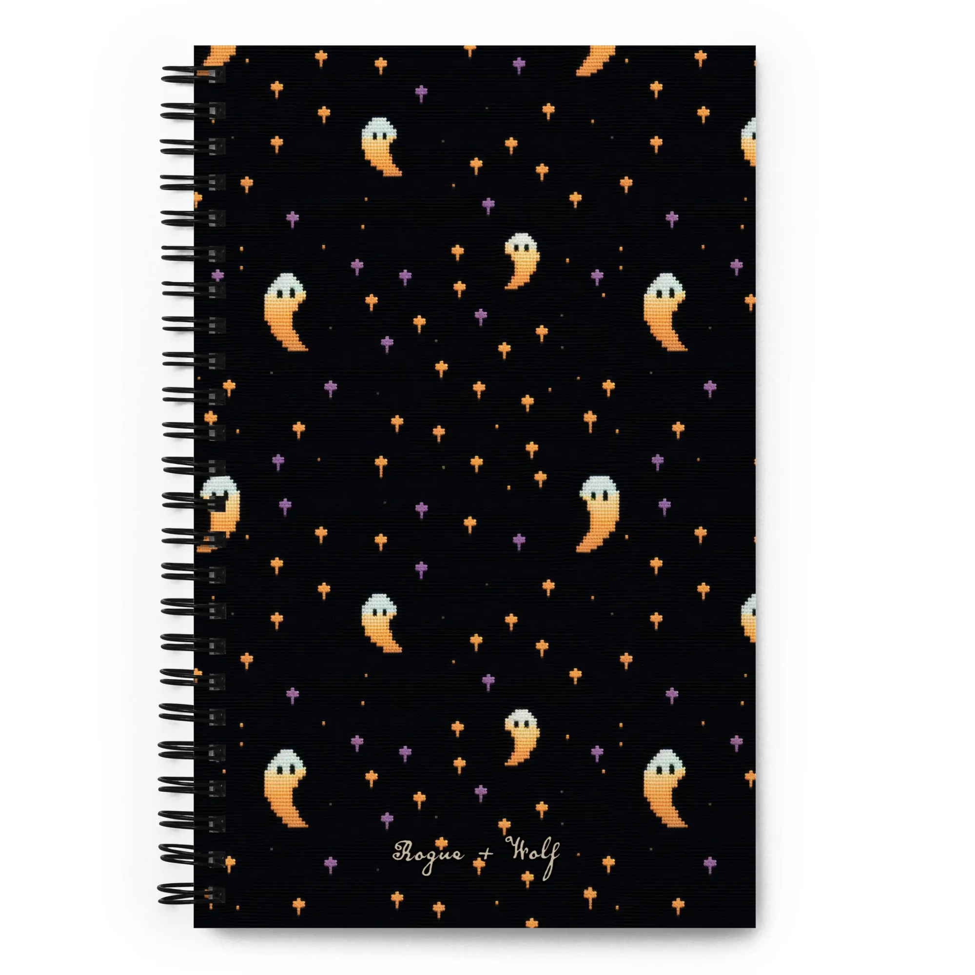 Stargazin' Spectres Spiral Notebook - Witchy Diary with Cute Ghosts, Uni & College Dark Academia Journal - Gothic Stationery