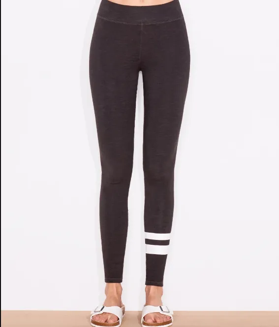 Sundry Stripes Yoga Pant Legging Soft Black