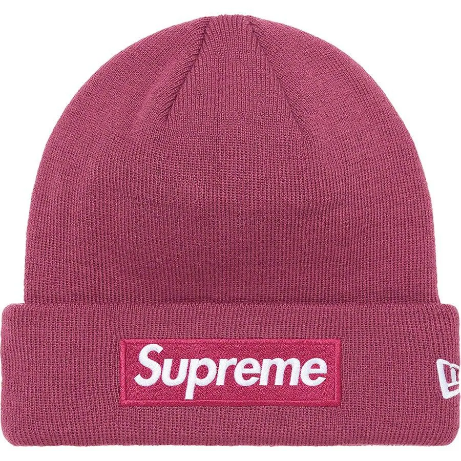 Supreme New Era Box Logo Beanie (Plum)