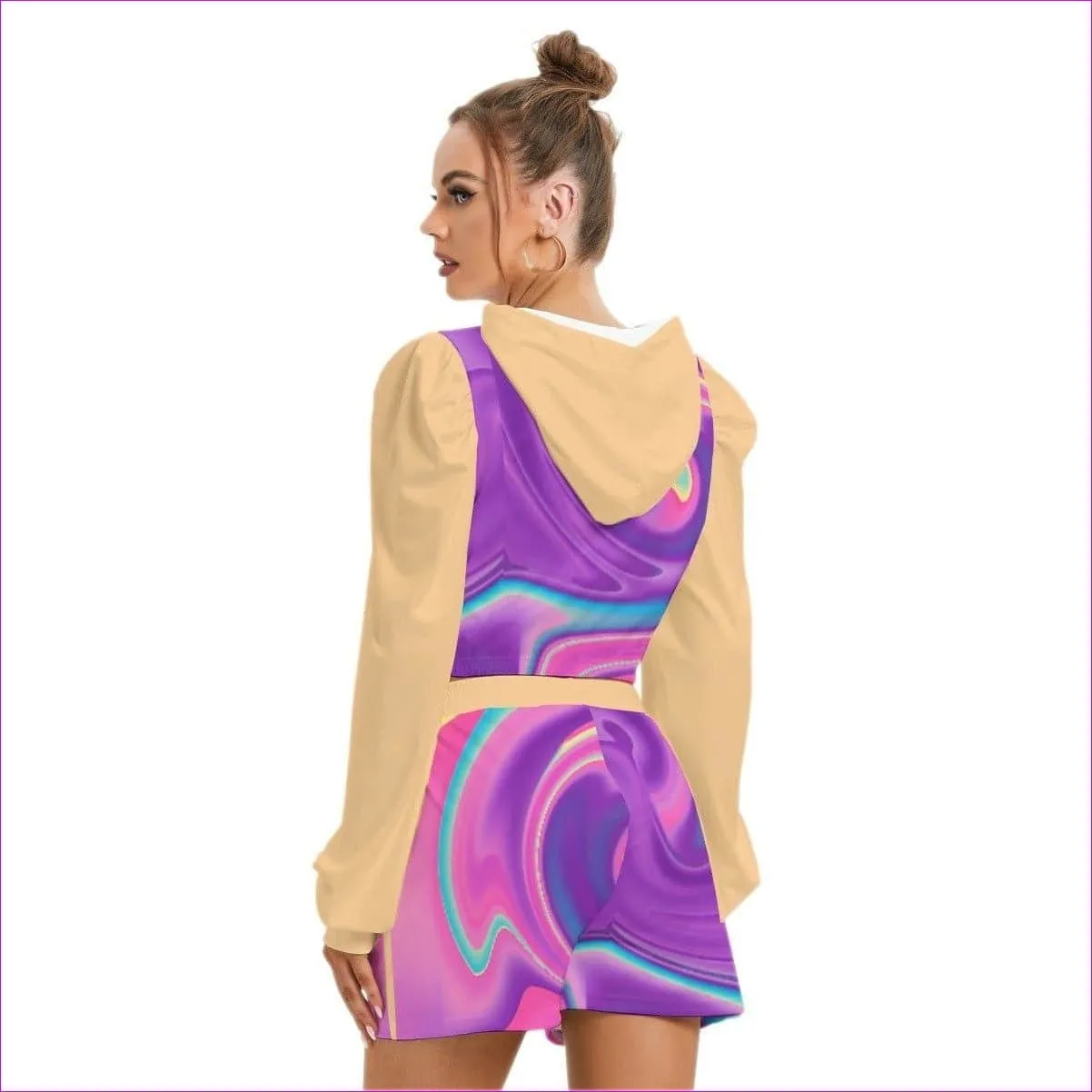 Tie-Dye Lady's Hoodie And Short Set