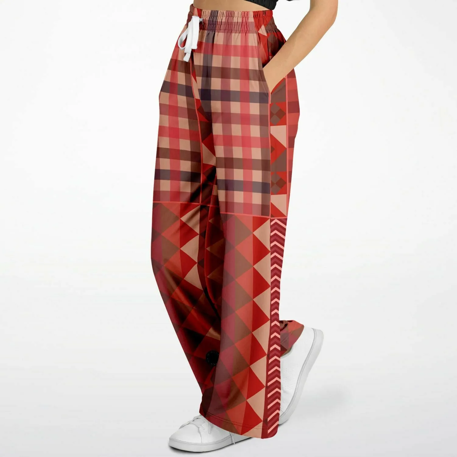 Toscana Red Eco-Poly Stretchy Phat Bellbottoms