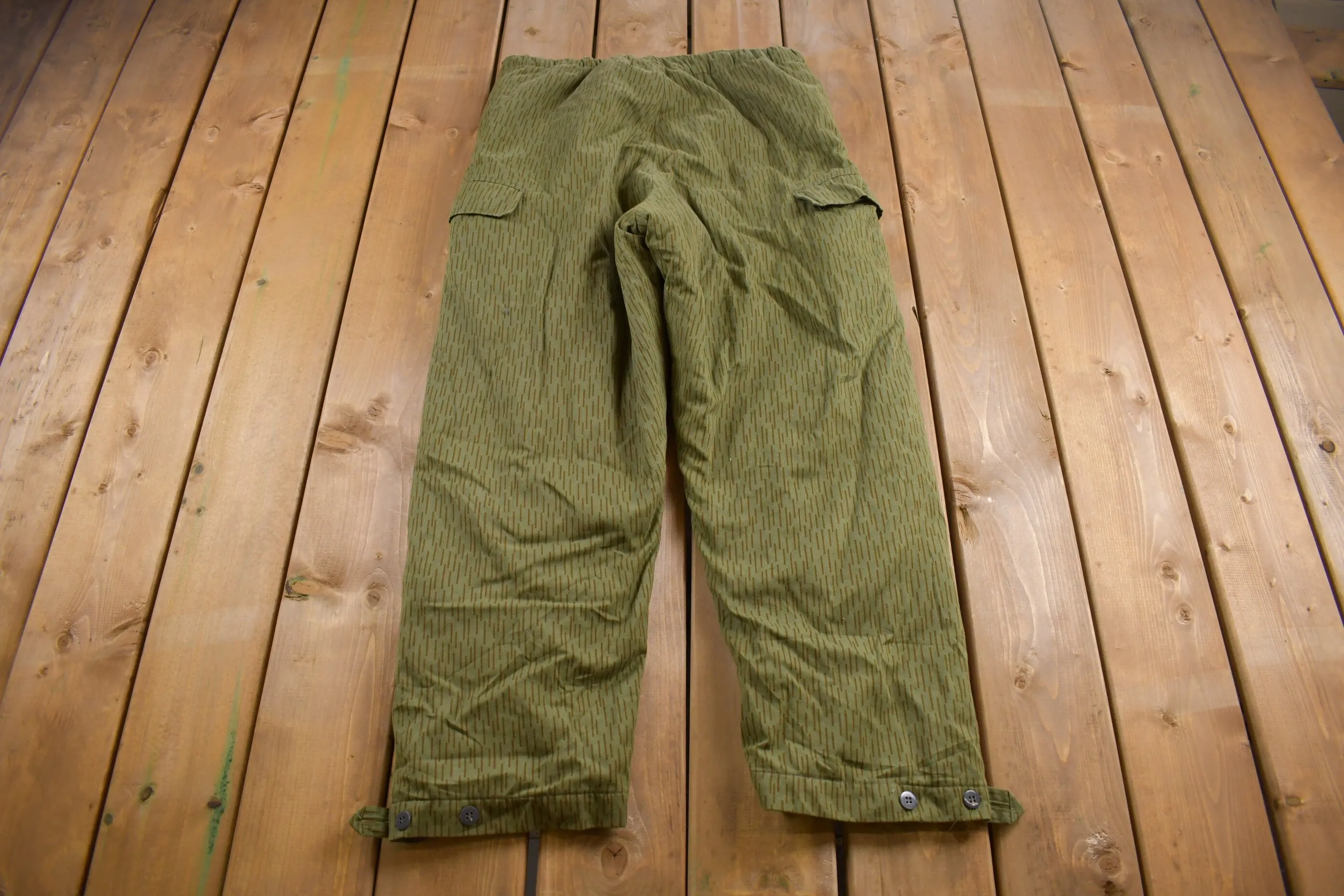 True Vintage 1970s German Military Heavyweight Thermal Cargo Pocket Pants 36 x 28 / Streetwear / Army Pants / Military True Vintage