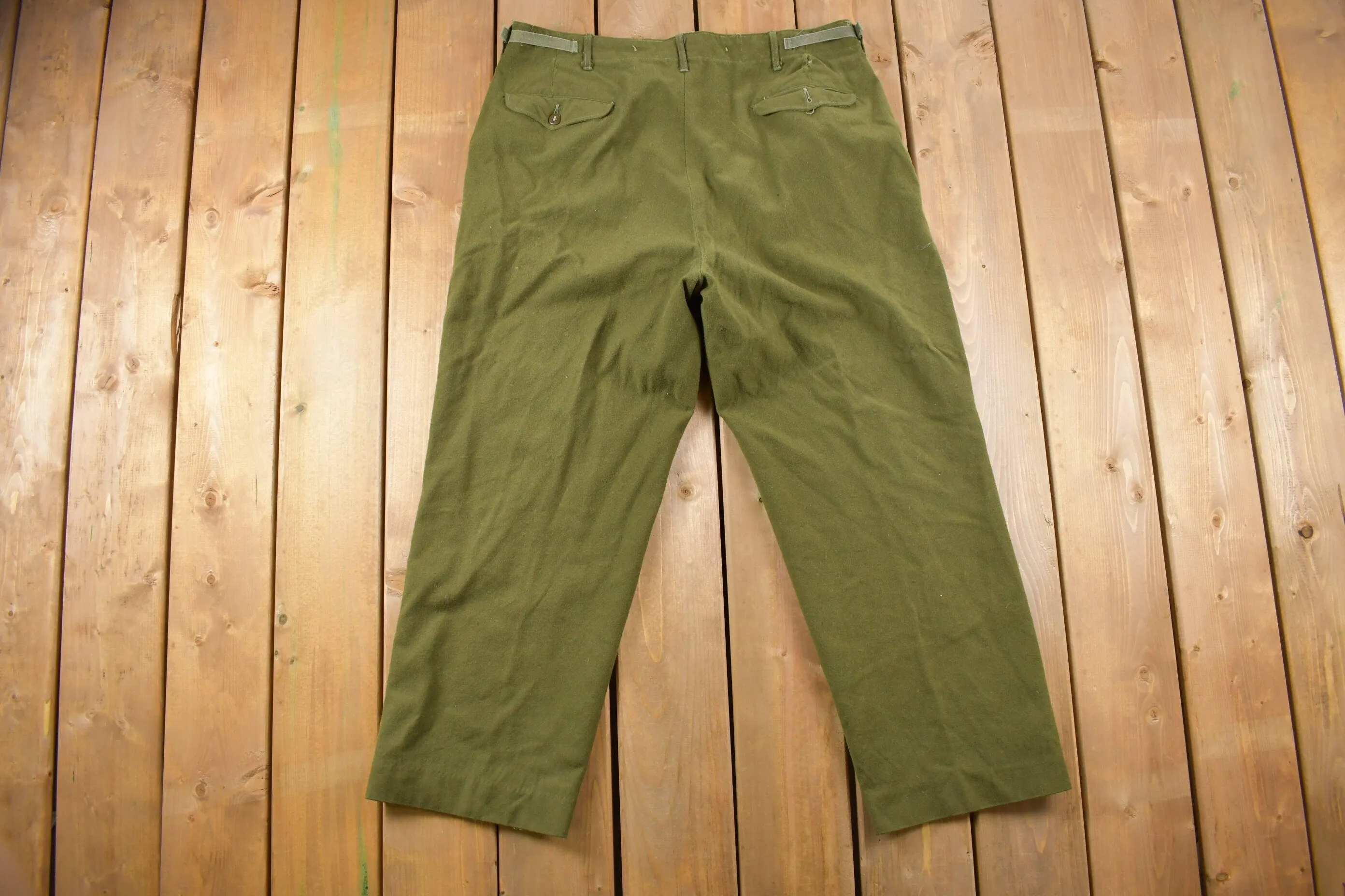 Vintage 1950s US Army Olive Green Cargo Pants Size 38  / True Vintage / Army Pants / Military Pant's / Vintage Cargos / Made In USA