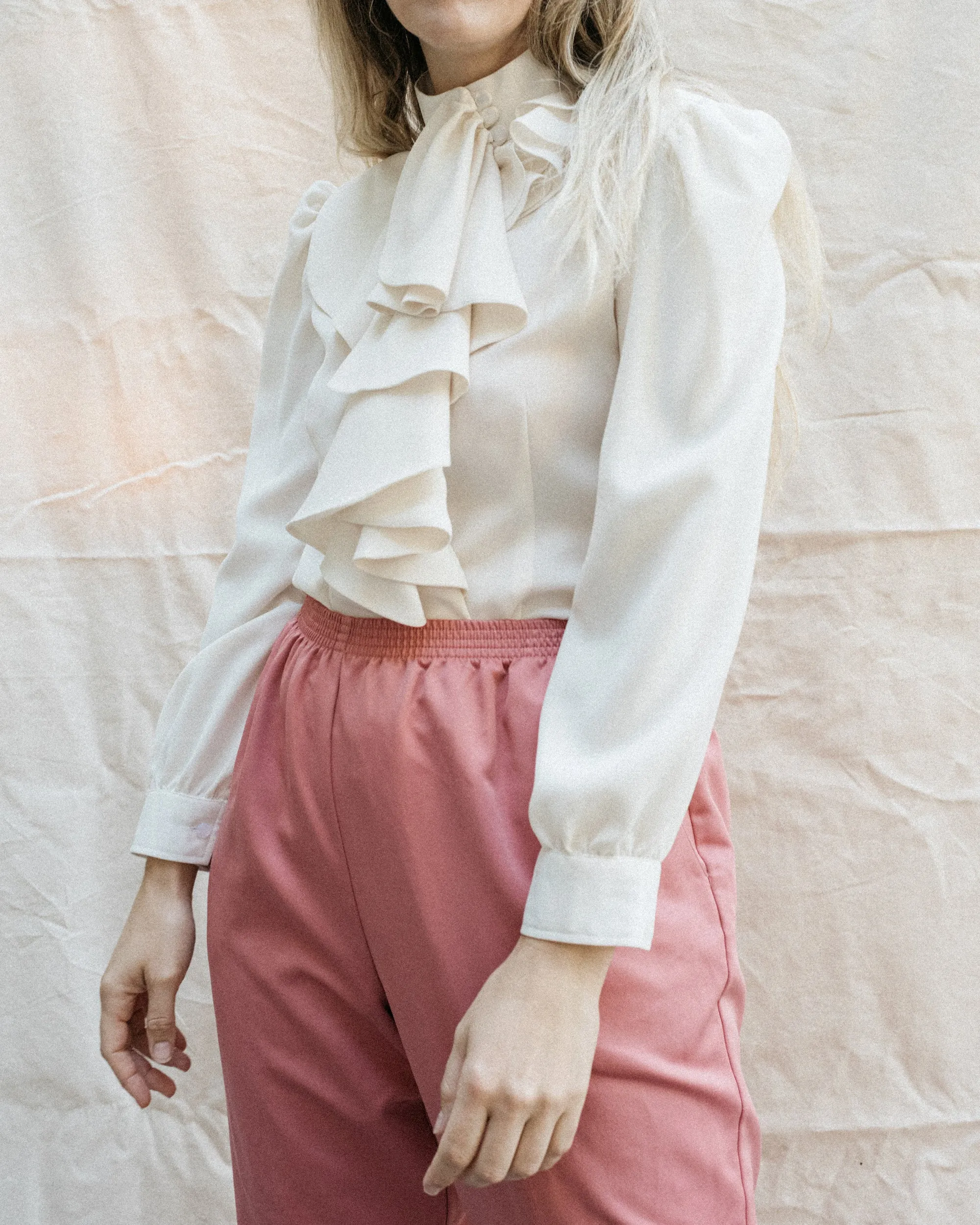 Vintage Blush Satin Pants (S/M)