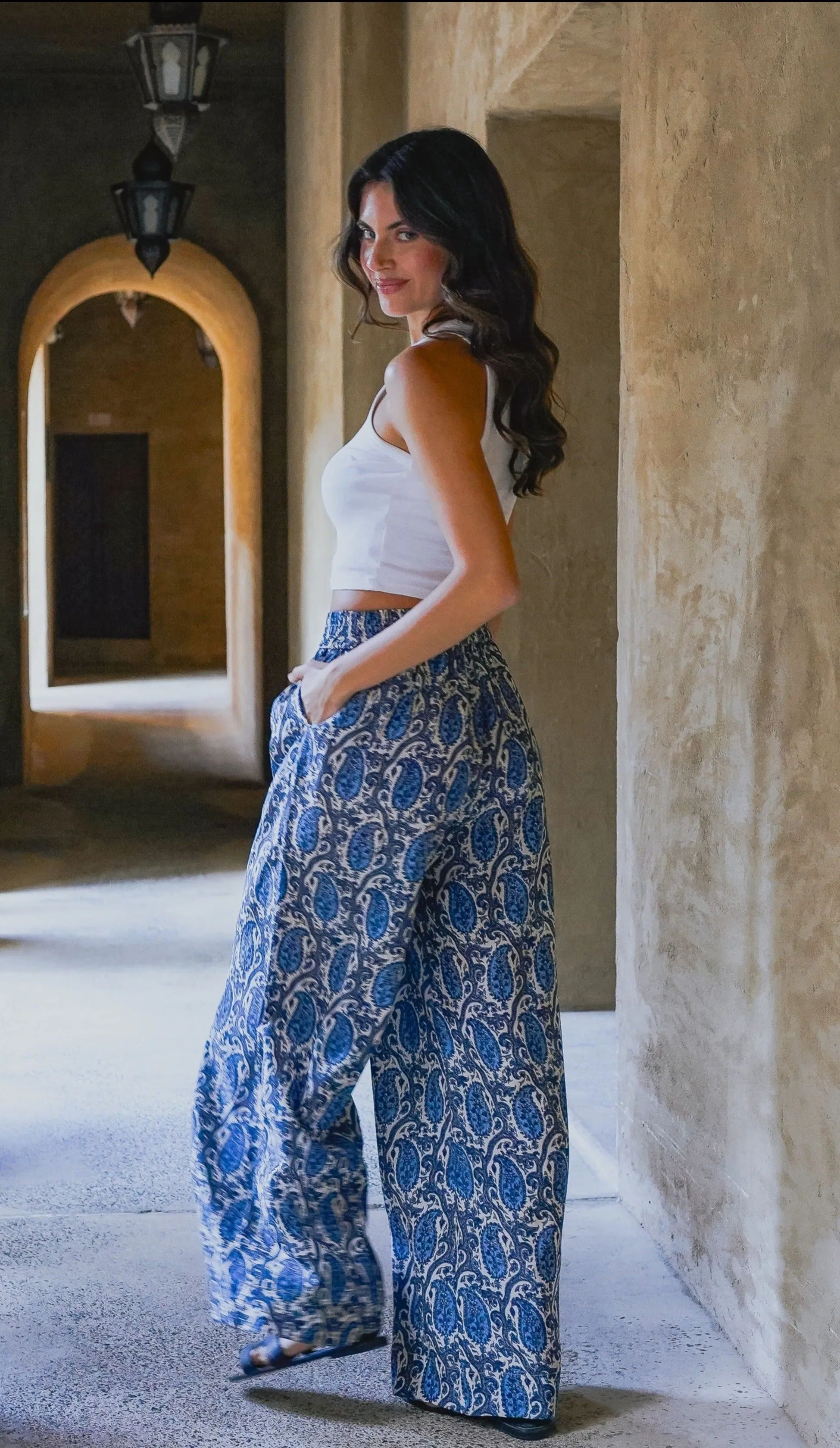 Wide Leg Pants | Shiva Blue