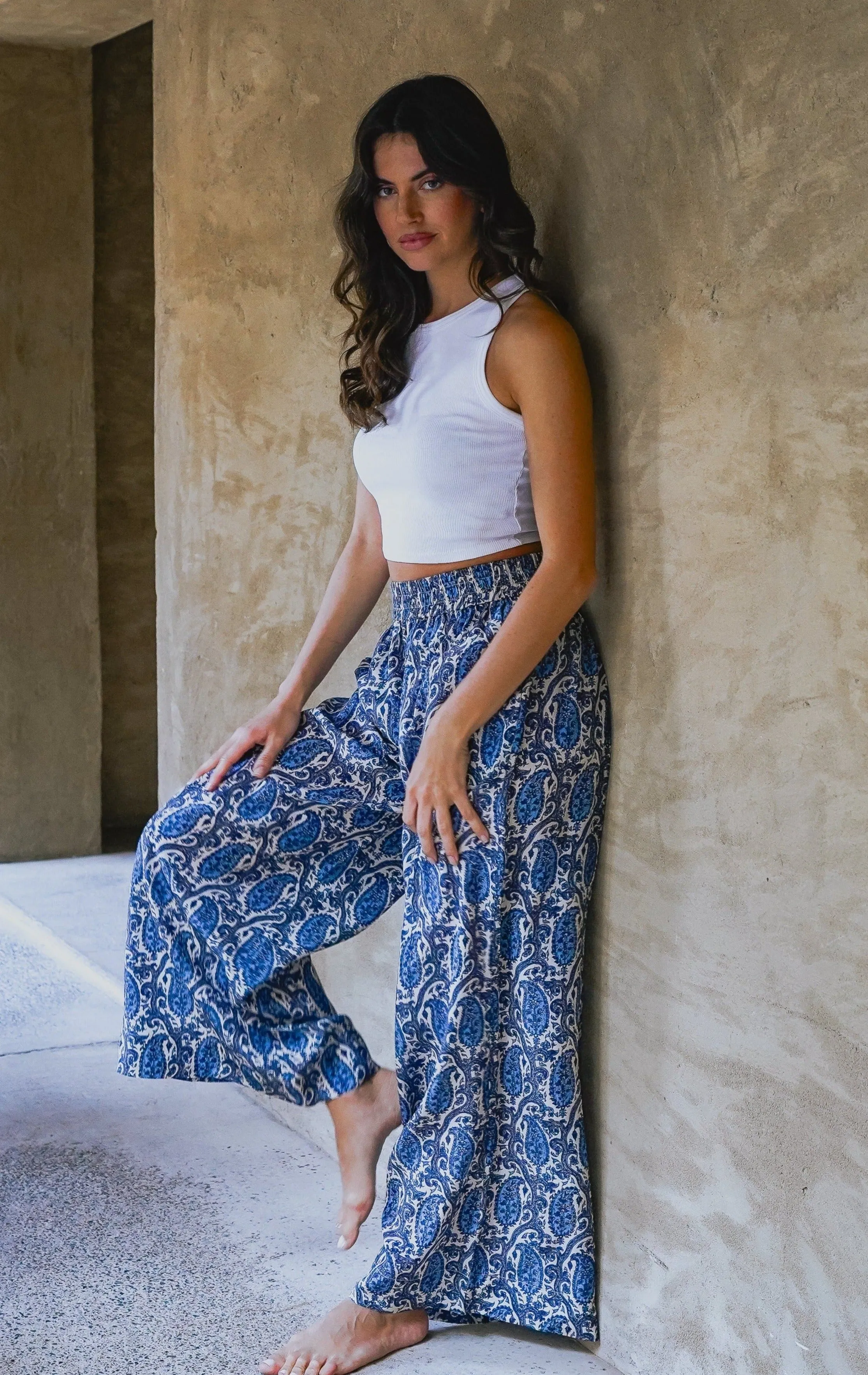 Wide Leg Pants | Shiva Blue