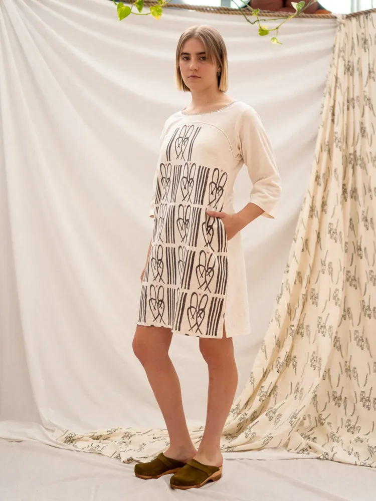 Yoke Dress - Cane Bench Print