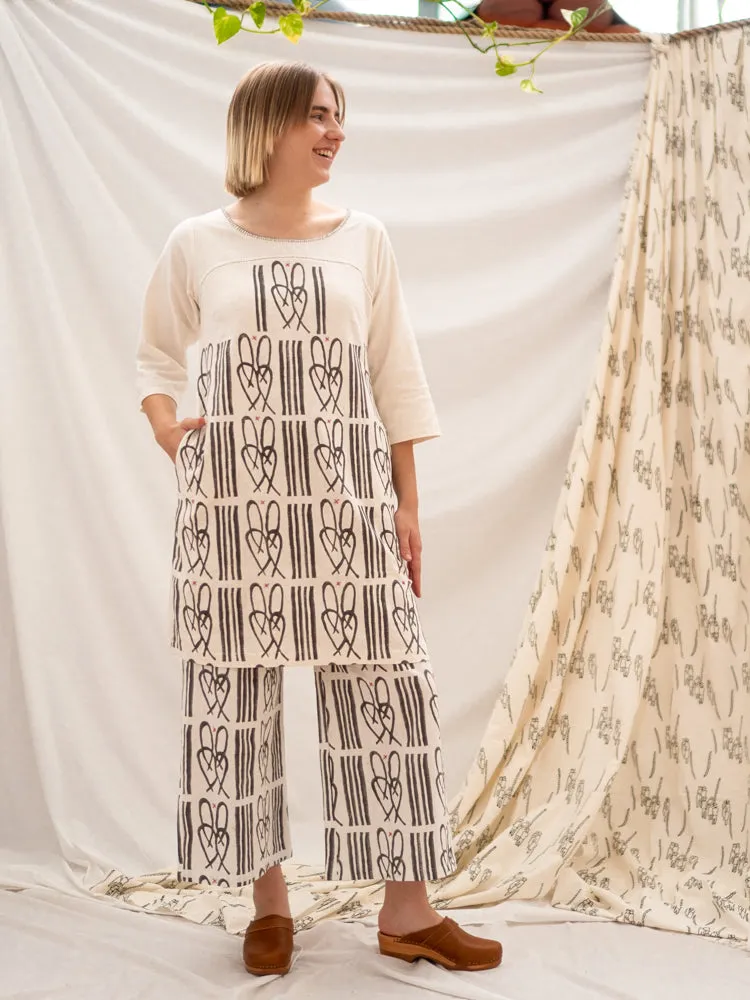 Yoke Dress - Cane Bench Print