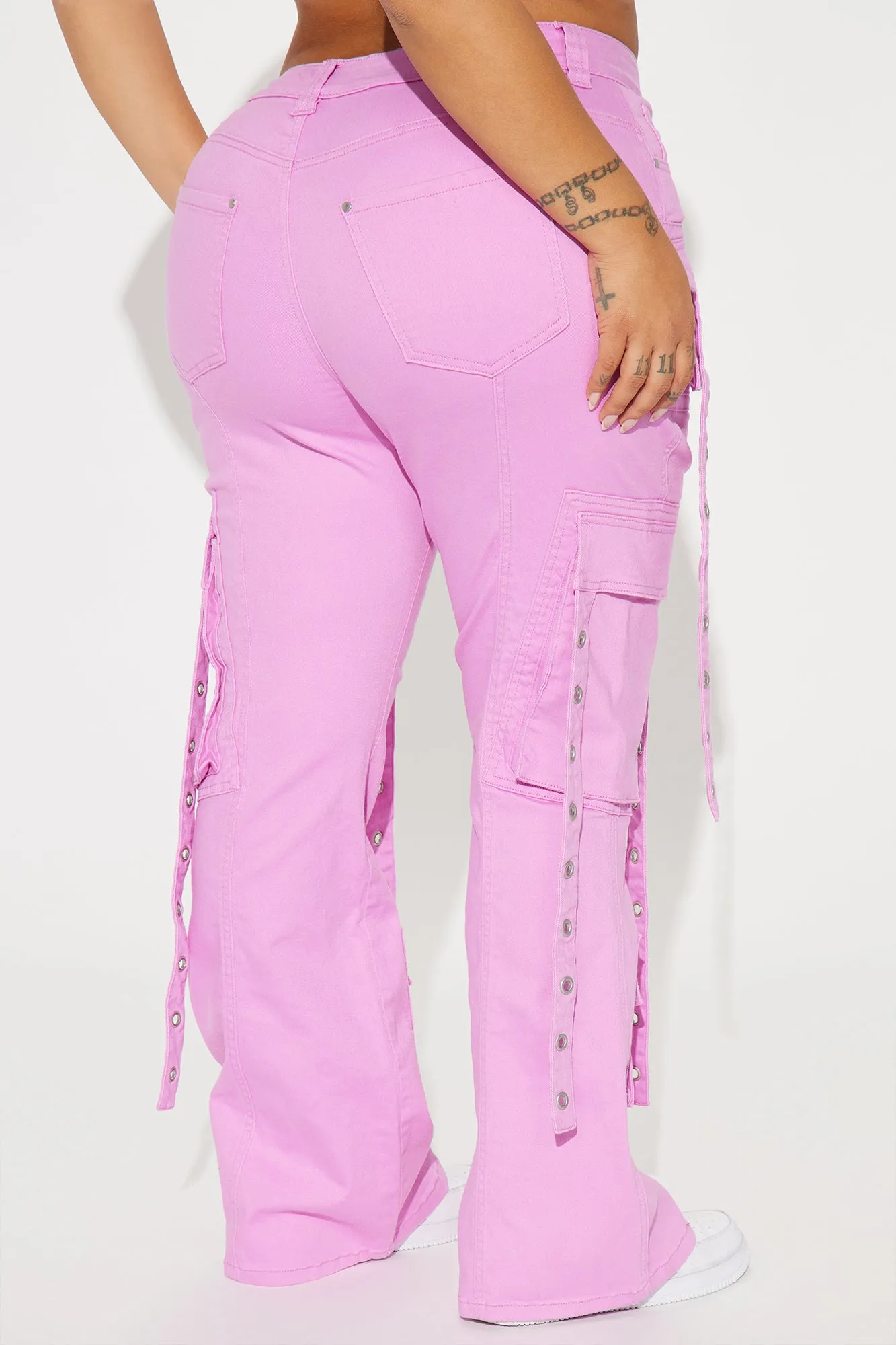 Your Best Shot Cargo Flare Pant - Pink