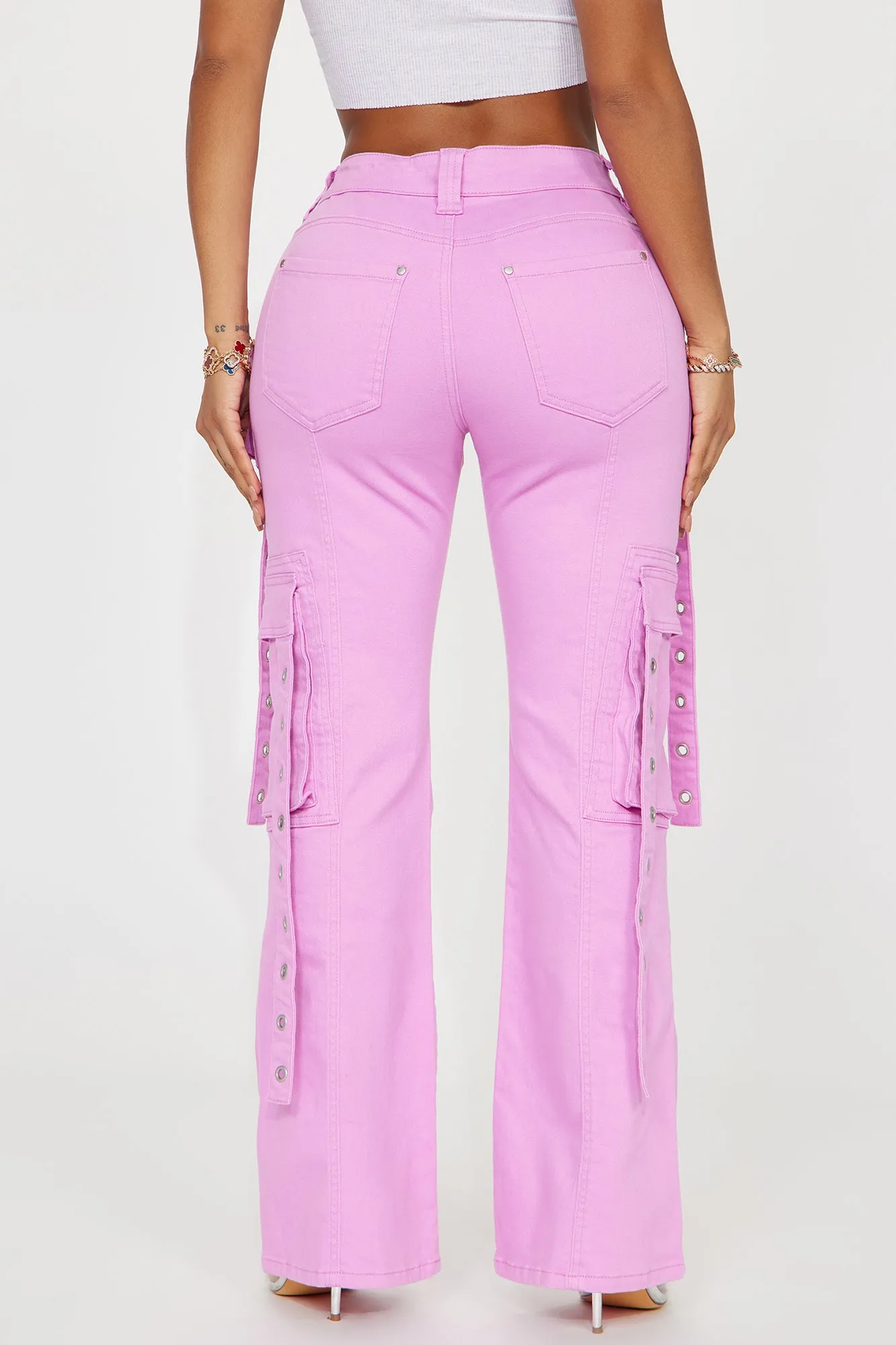 Your Best Shot Cargo Flare Pant - Pink